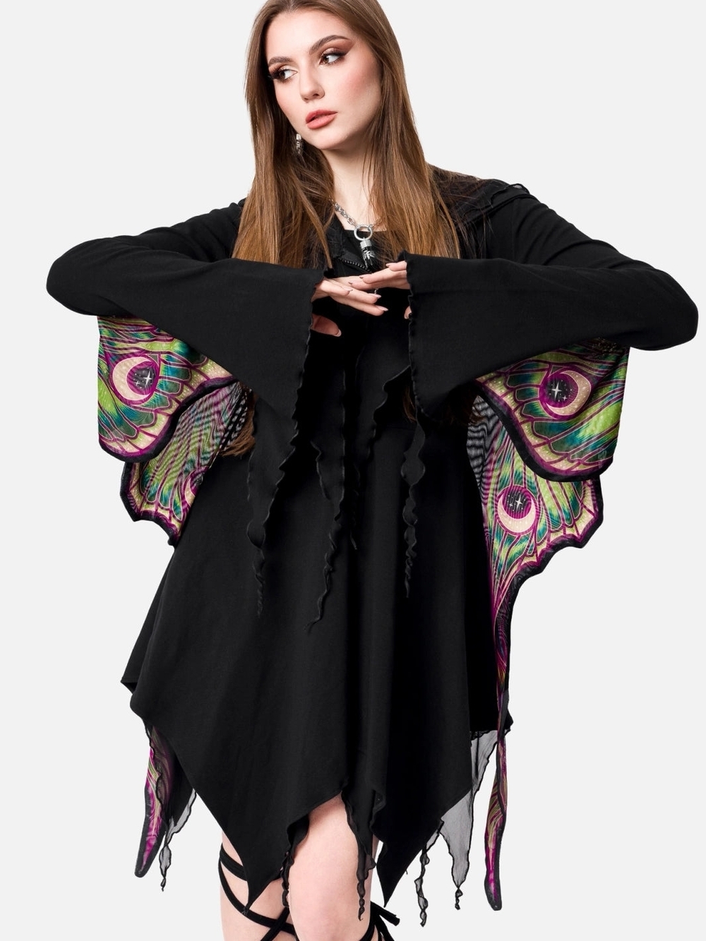 Restyle Dark Cottage Core Embroidered Metamorphosis Hoodie - Picture 3 of 10